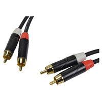 Dual Phono/RCA to Dual Phono/RCA Cable Black - 1.5M Lead
