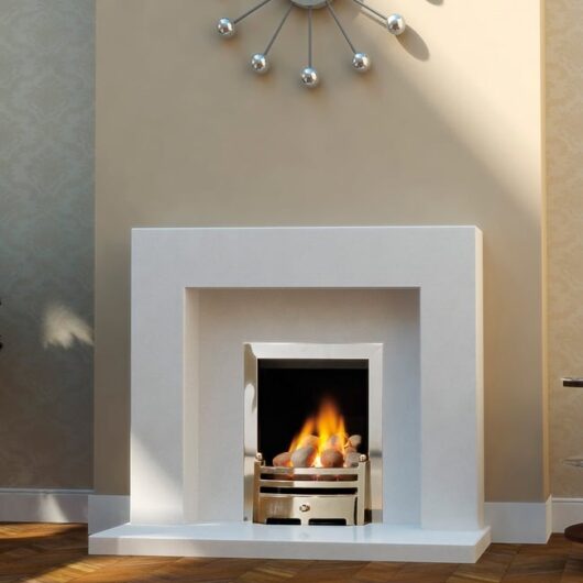 Fireside Belgrade Polar White Micro Marble Fireplace
