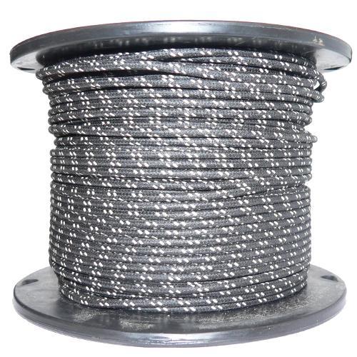 1M Cotton Braided Automotive Electrical Wire Cable 16 Gauge Black & White Fleck