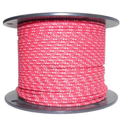 1M Cotton Braided Automotive Electrical Wire Cable 16 Gauge Red & White Fleck