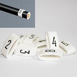 7mm Cable Plug Lead Numbers - Markers 1 to 8 - White