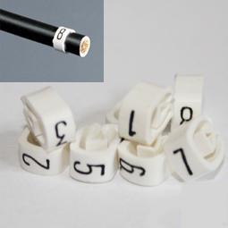 8mm Cable Plug Lead Numbers - Markers 1 to 8 - White