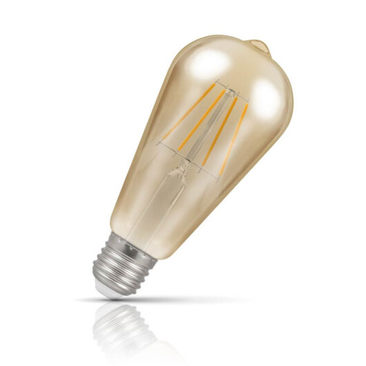 Crompton ST64 LED Light Bulb E27 4.5W (35W Eqv) Dim Extra Warm White Antique Squirrel Cage Filament Screw Vintage Edison