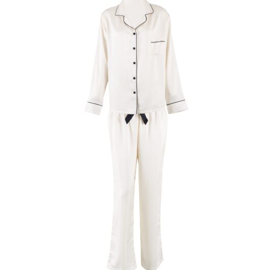 Bluebella Claudia Shirt and Trouser Set White/Black - 10