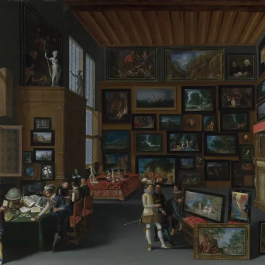 Flemish, Cognoscenti in a Room hung with Pictures Print