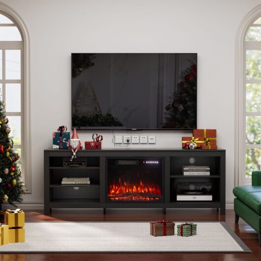 23Inch Electric Fireplace with TV Stand | 12 Flame Colours, Remote Control
