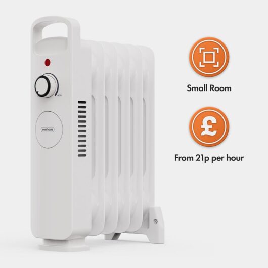 6 Fin Oil Filled Radiator 800W - White