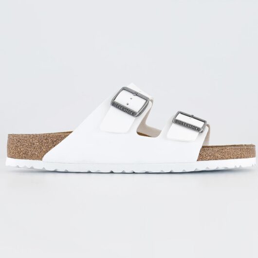 BIRKENSTOCK Men's White Birko Flor Arizona Two Strap Sandals, Size: 7