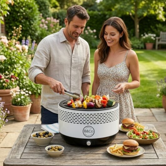 B&Co Alfresco Portable Smokeless Bbq Grill - White Or Black | Wowcher
