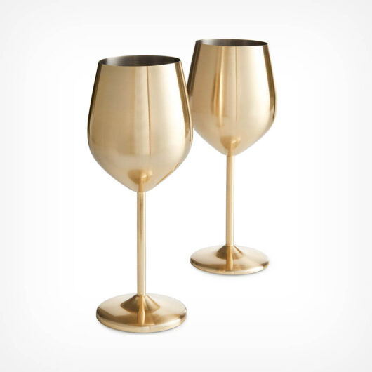 Brushed Gold Wine Glasses