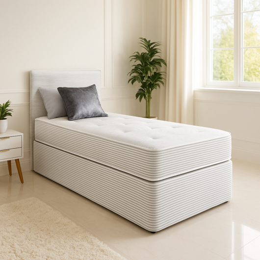 Hilton Hotel Contract 3ft Single Divan Bed & 1000 Pocket Sprung Mattress