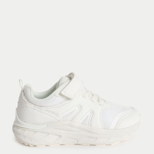 M&S Kids' Freshfeet™ Riptape Trainers (4 Small - 2 Large) White