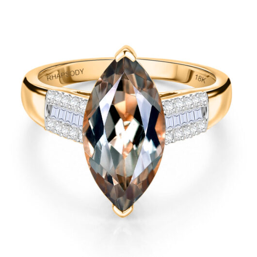 Rhapsody - 18K Yellow Gold AAAA Natural Turkizite (5.15ct) & Natural White Diamond (0.20 ct E-F-VS) 5.35 Ct, Gold Wt.4.90 Gms