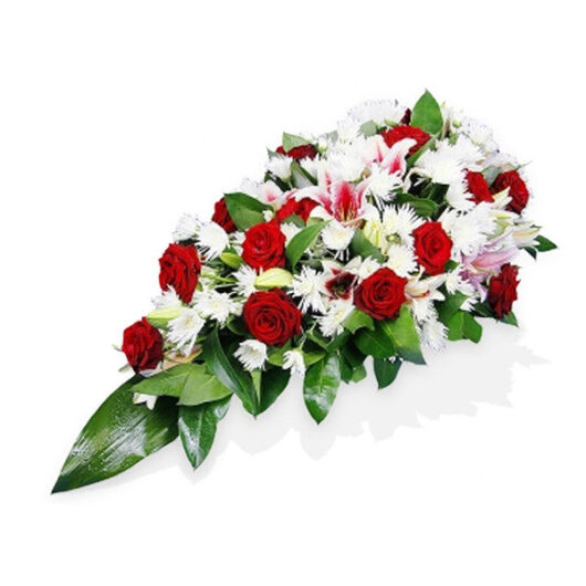Roses, Chrysanthemum and Lilies Funeral Spray - Deluxe