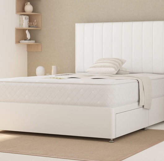 Shire Bed Company Pocket Luxury 1000 Mattress + Premium Divan Bed, Carbon, 4 Drawer, Double
