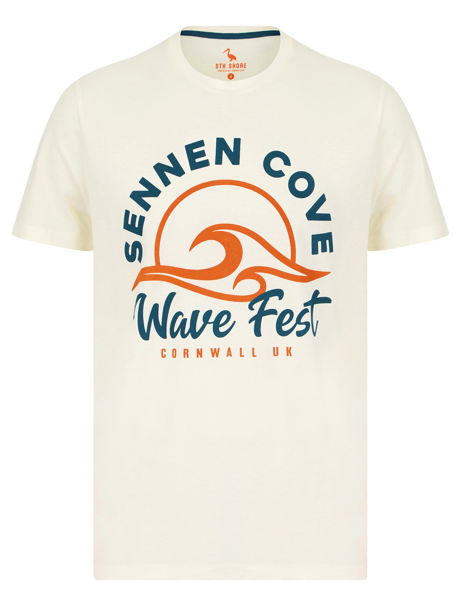 T-Shirts Wave Fest Motif Cotton Jersey T-Shirt in Marshmallow White - South Shore / S - Tokyo Laundry