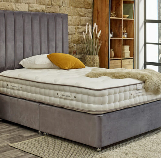 Tuft & Springs Magnificence 1000 Mattress + Premium Divan Bed, Carbon, 4 Drawer, Double