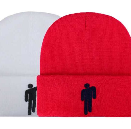 Unisex Black Unisex Acrylic Rib-Knit Winter Beanie Hat - Billie Eilish , Stretch Fit | Wowcher