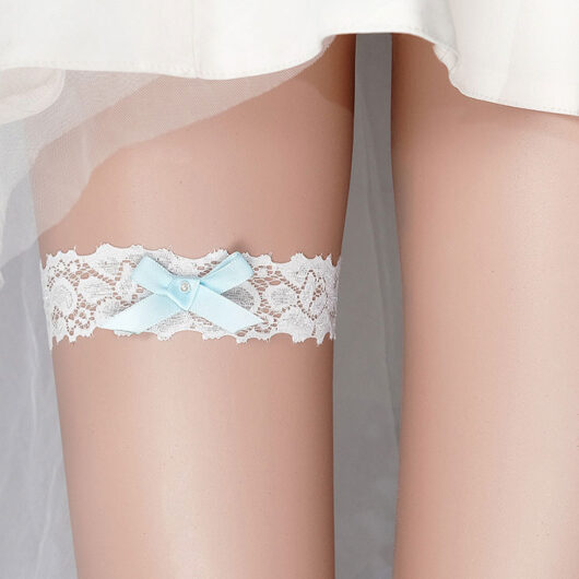 Wedding Garter White Lace Metal Details Wedding Garters