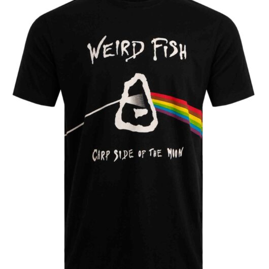 Weird Fish Carp Side Front Print Artist T-Shirt Black Size 2XL