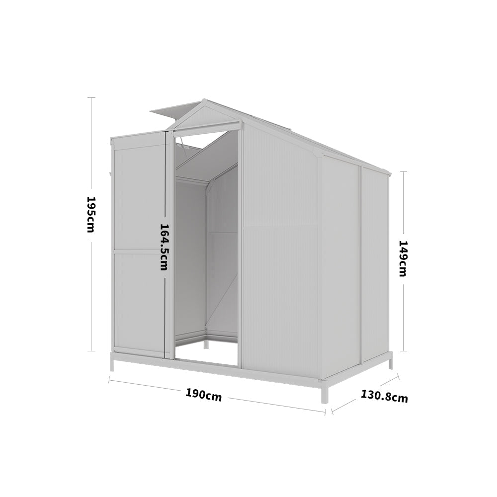 White Framed Garden Greenhouse with Base Frame