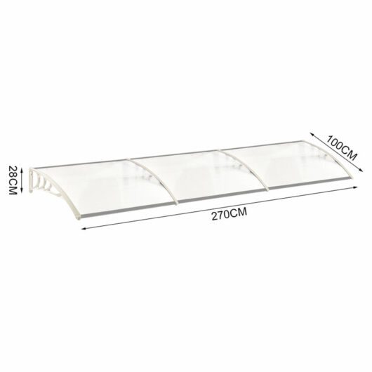 White Outdoor Curved Shielded Rain Shelter