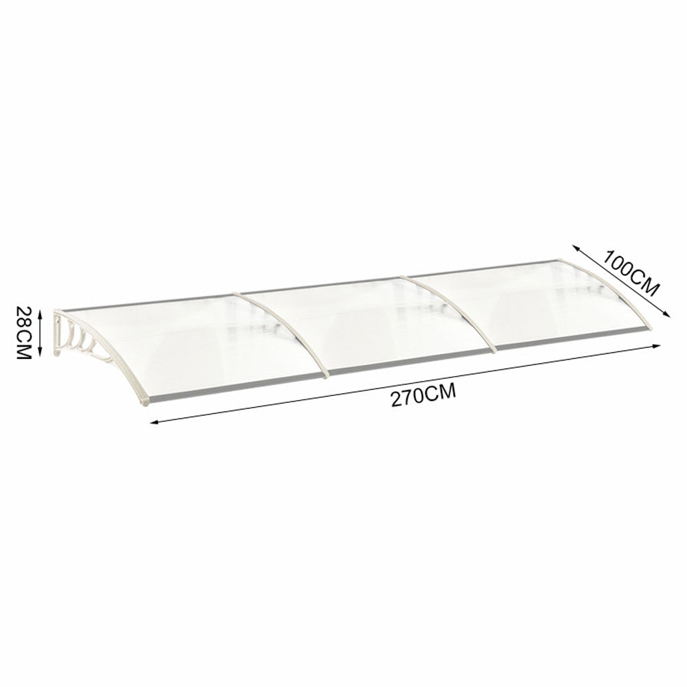 White Outdoor Curved Shielded Rain Shelter
