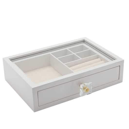White Wooden Jewellery Box 1 Drawer