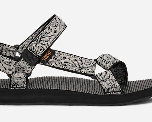 Women's TEVA Original Universal Sandals in Windy Summer Black/White, Size 9