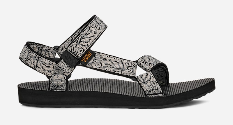 Women's TEVA Original Universal Sandals in Windy Summer Black/White, Size 9