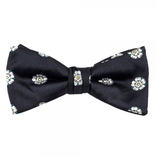 Yorkshire Rose Navy Blue Luxury Silk Men's Bow Tie