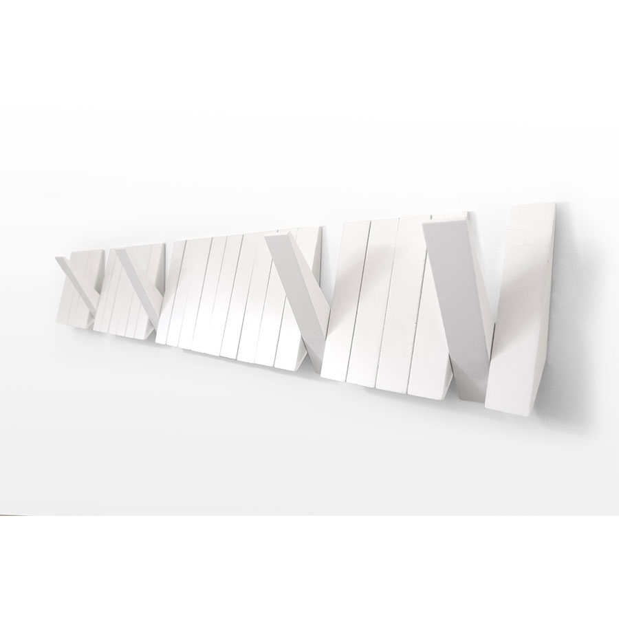 iLoveHandles White Switchboard 25 Hook Modular Wooden Coat Rack